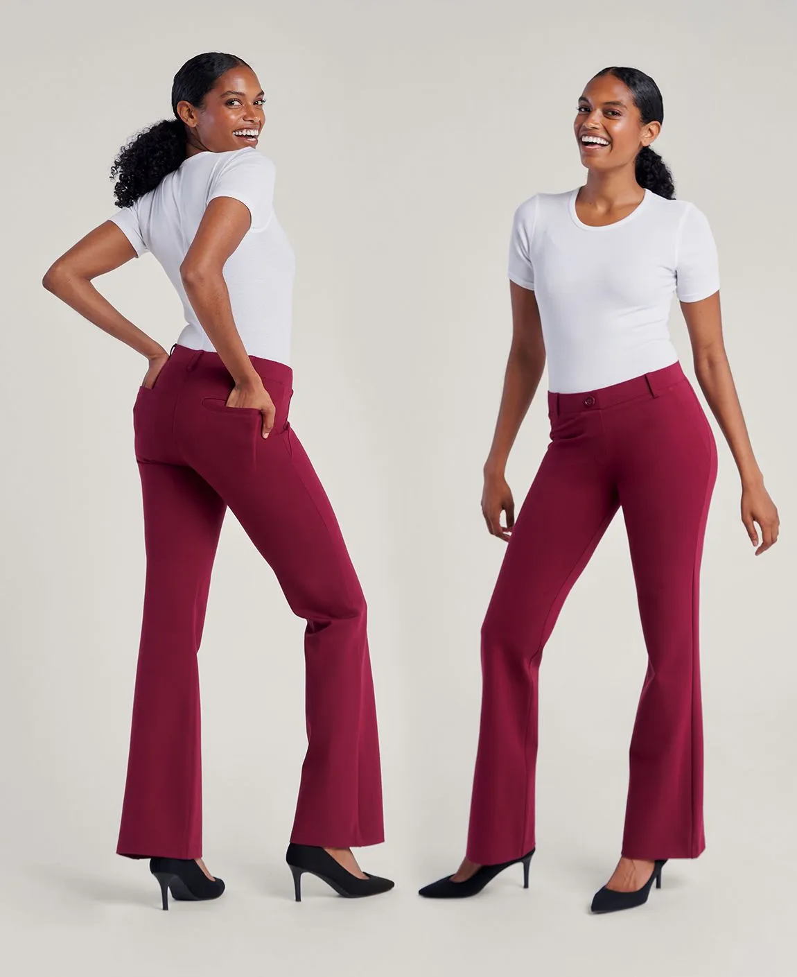 Boot-Cut | Two-Pocket Dress Pant Yoga Pants (Rooibos)