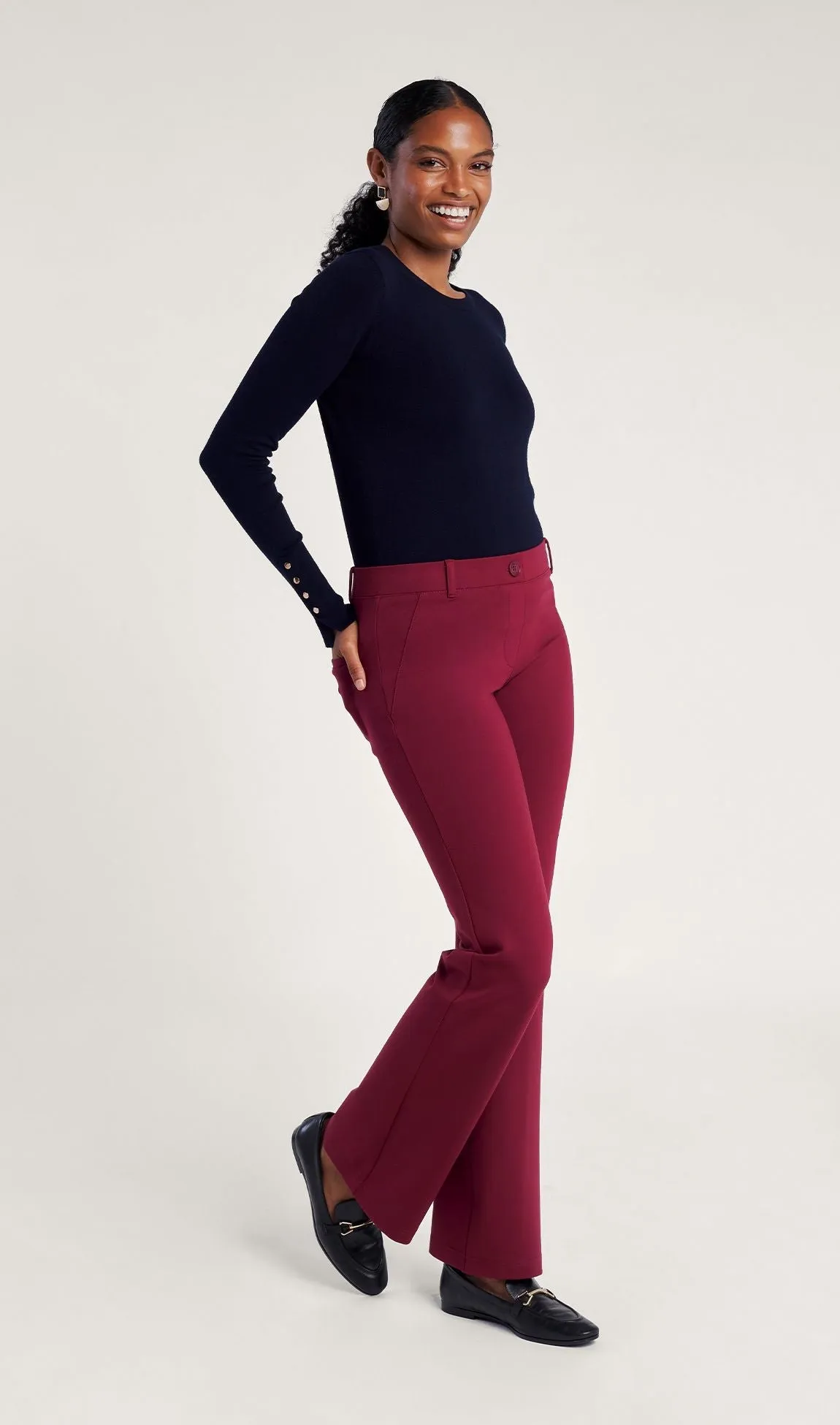 Boot-Cut | Two-Pocket Dress Pant Yoga Pants (Rooibos)