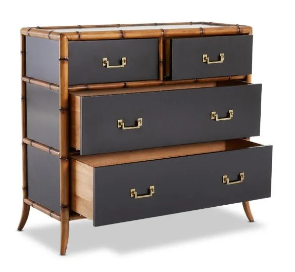 Bordeaux 4 Drawer Tallboy - Black