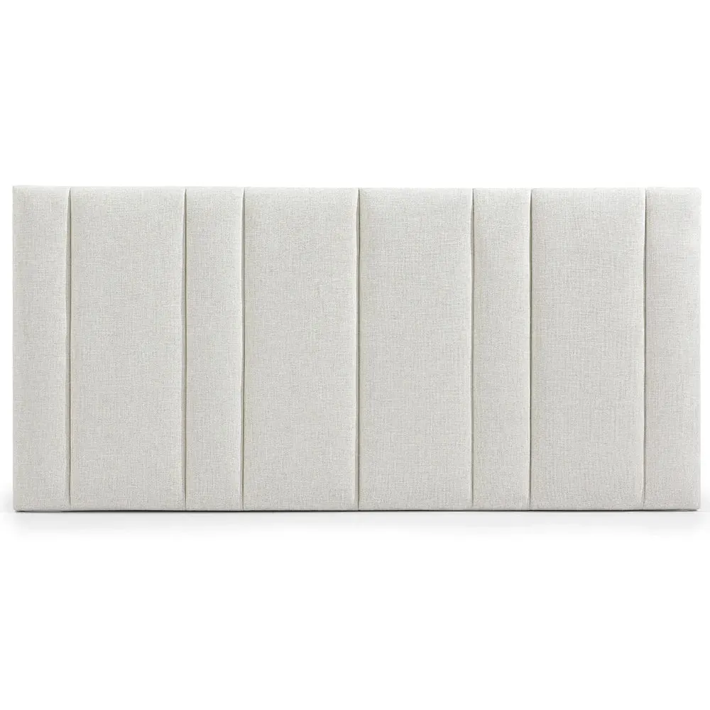 Bronx Panelled King Bedhead - Natural Linen