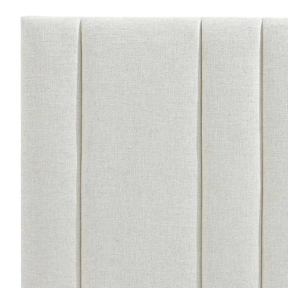 Bronx Panelled King Bedhead - Natural Linen