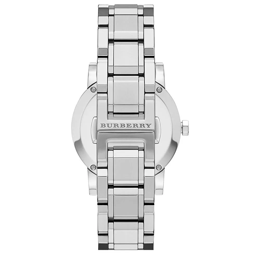 Burberry BU9125 Ladies Silver Diamond 34mm Watch
