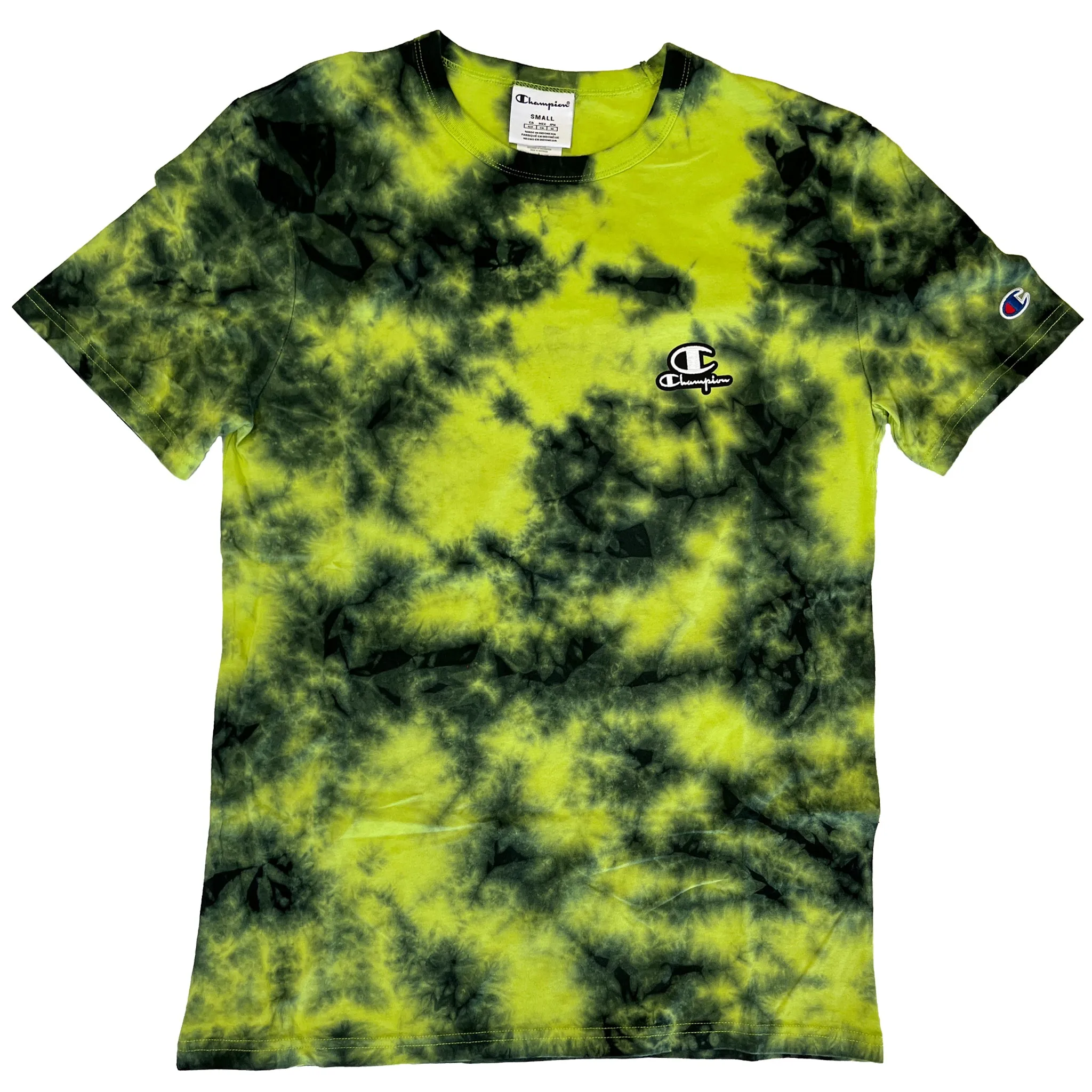 Champion Men's Embroidered C Logo Script Applique Galaxy Dye Tee