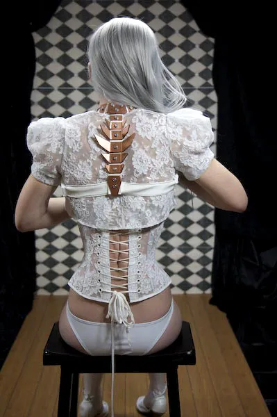 Clear Vinyl and Lace Overbust Corset