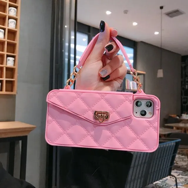 Crossbody Wallet Case With Chain For iPhone