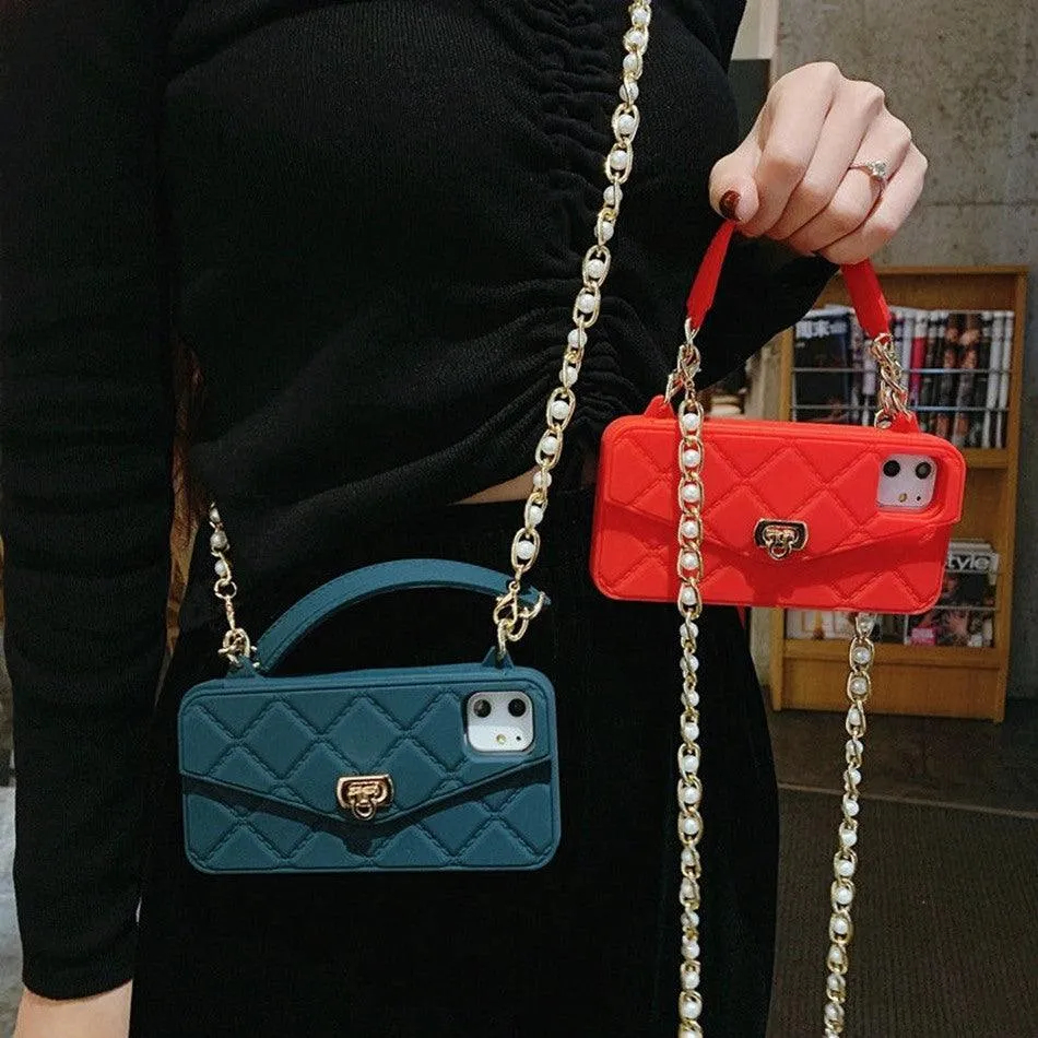 Crossbody Wallet Case With Chain For iPhone