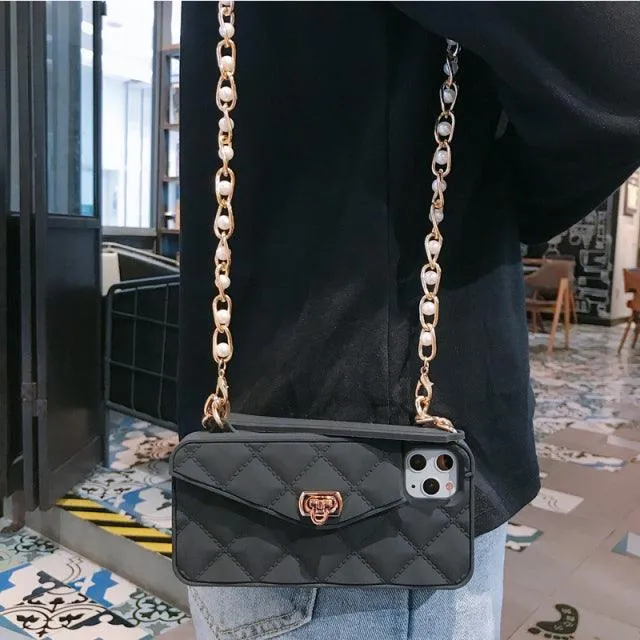 Crossbody Wallet Case With Chain For iPhone