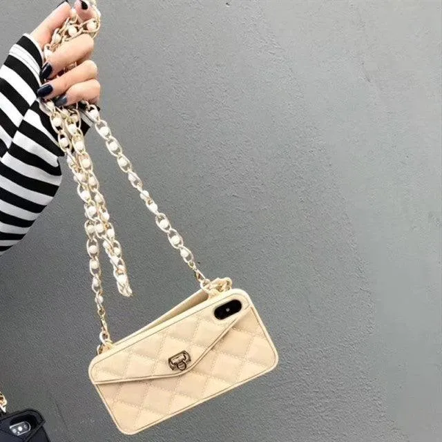 Crossbody Wallet Case With Chain For iPhone