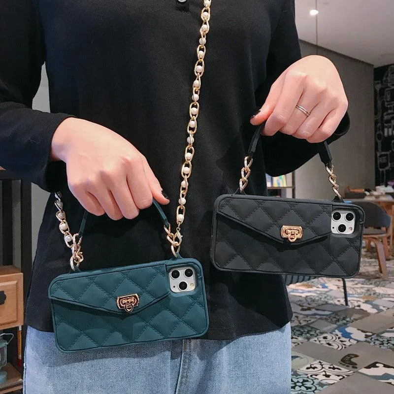 Crossbody Wallet Case With Chain For iPhone