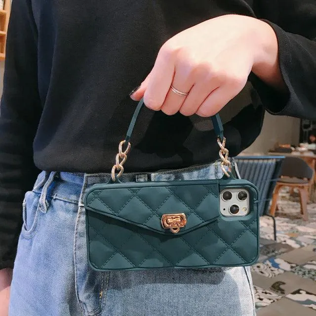 Crossbody Wallet Case With Chain For iPhone