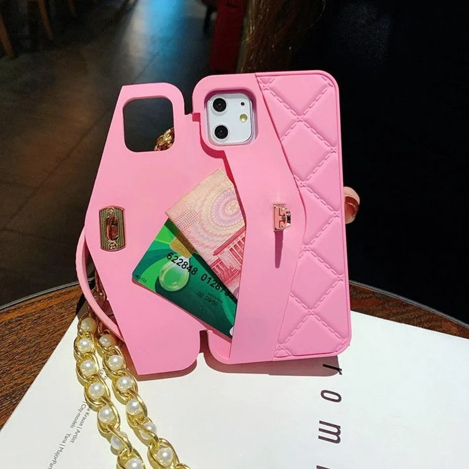 Crossbody Wallet Case With Chain For iPhone