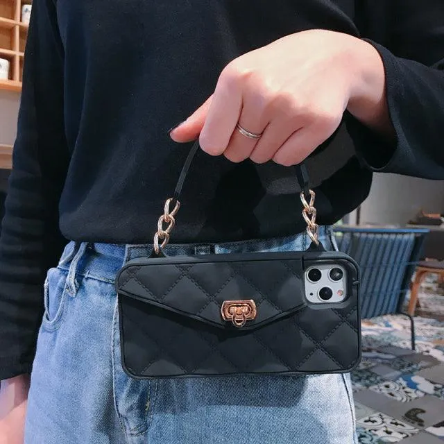 Crossbody Wallet Case With Chain For iPhone