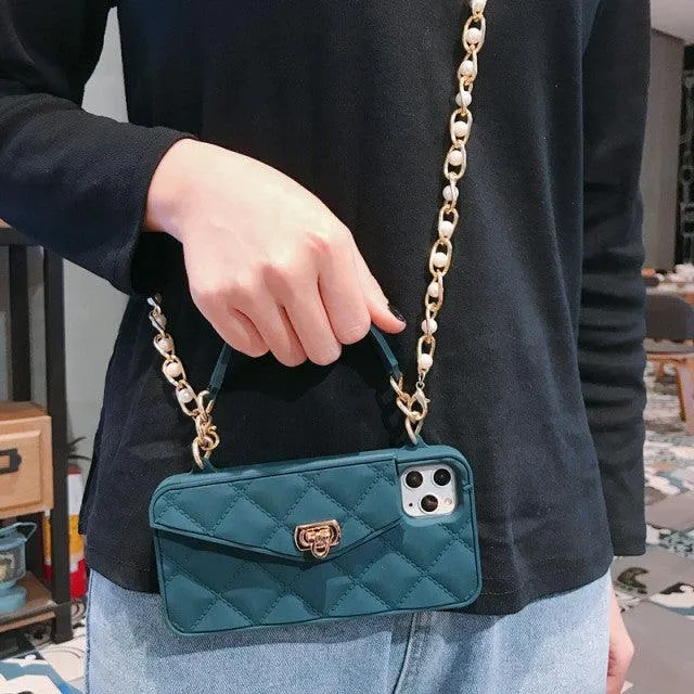 Crossbody Wallet Case With Chain For iPhone