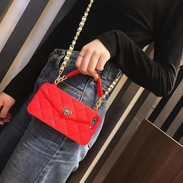Crossbody Wallet Case With Chain For iPhone