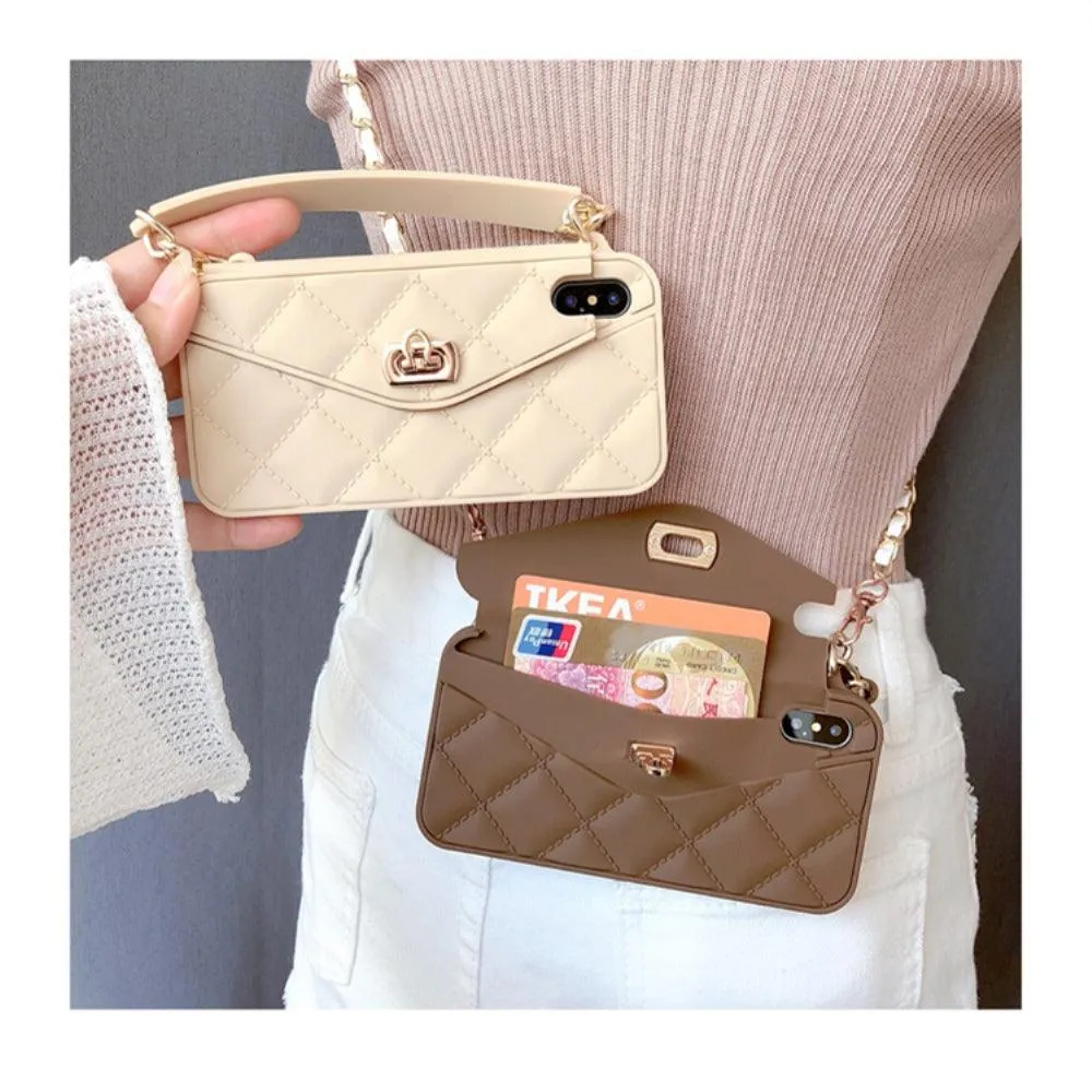 Crossbody Wallet Case With Chain For iPhone