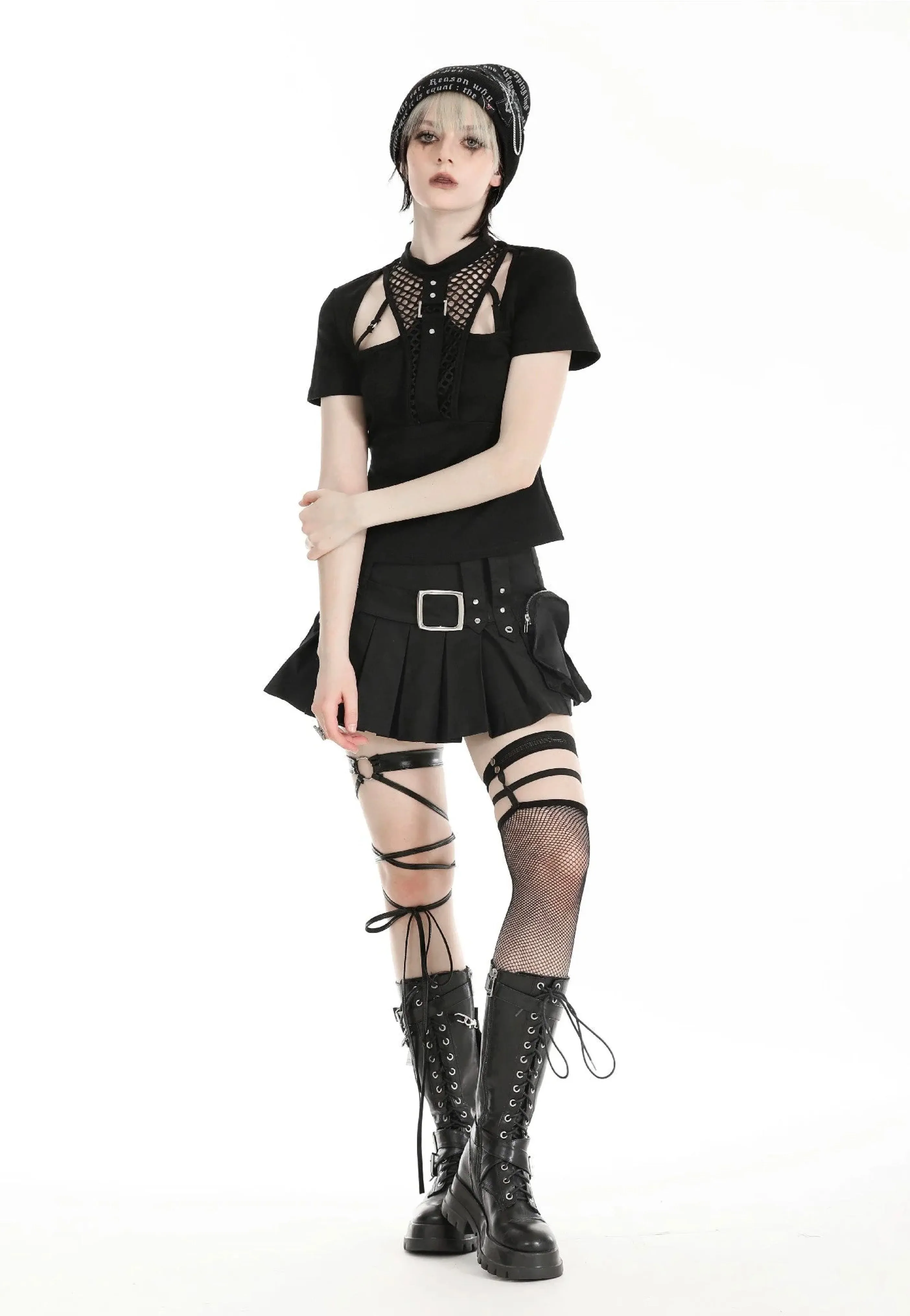 Dark In Love - Punk Hollow Sexy Mesh Black - Top