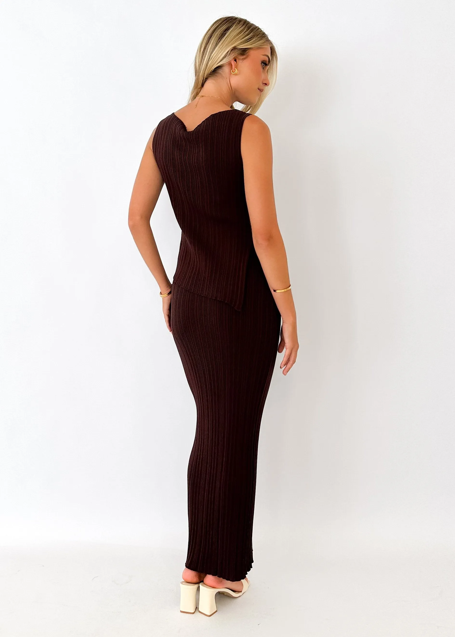 Dirae Knit Midi Skirt - Chocolate