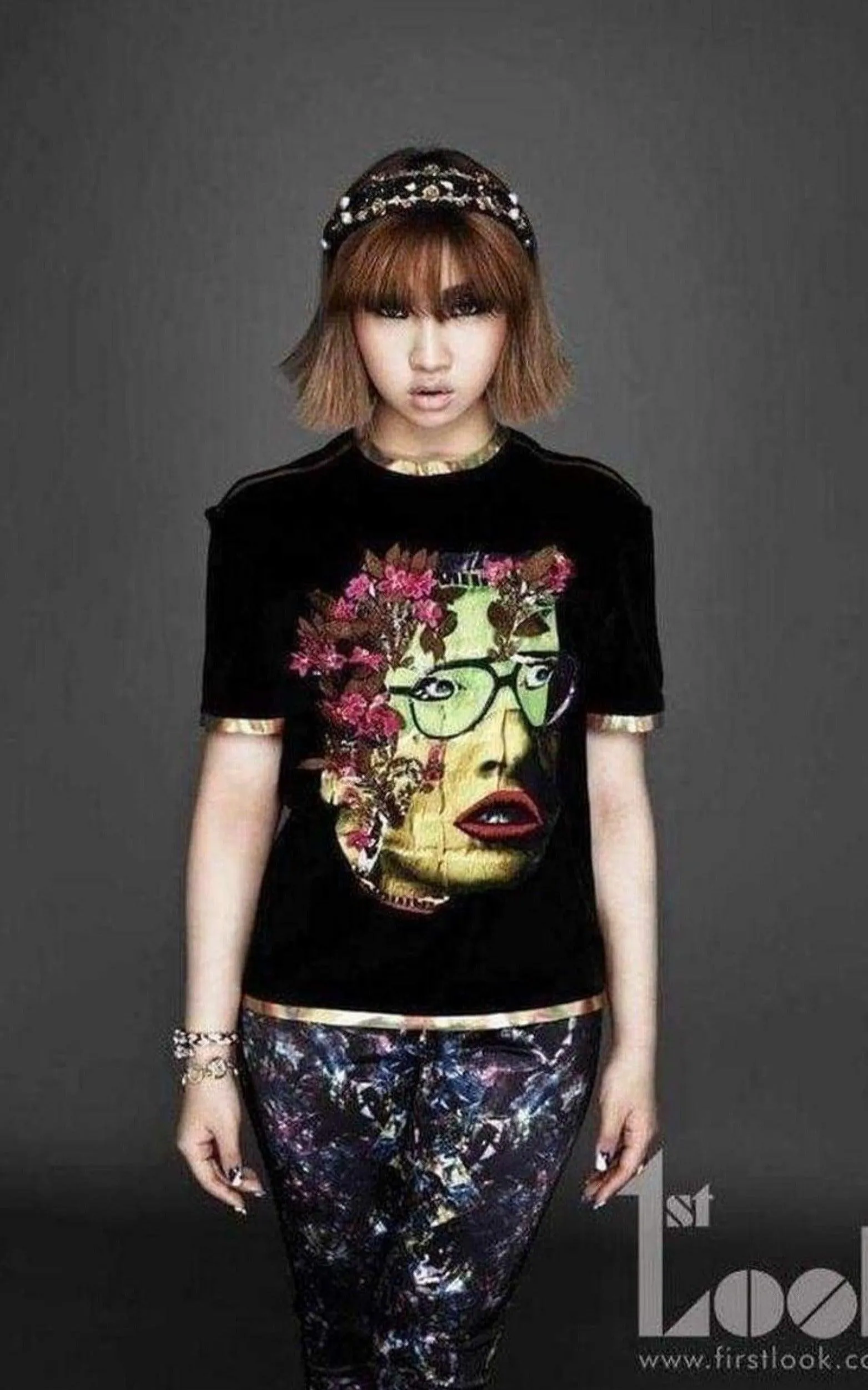 Face Painted Front Velvet Top