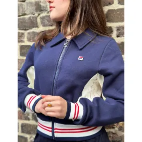 Fila Vintage - Women's Harper Cropped Zip Up Navy / Gardenia / Red - Track Top