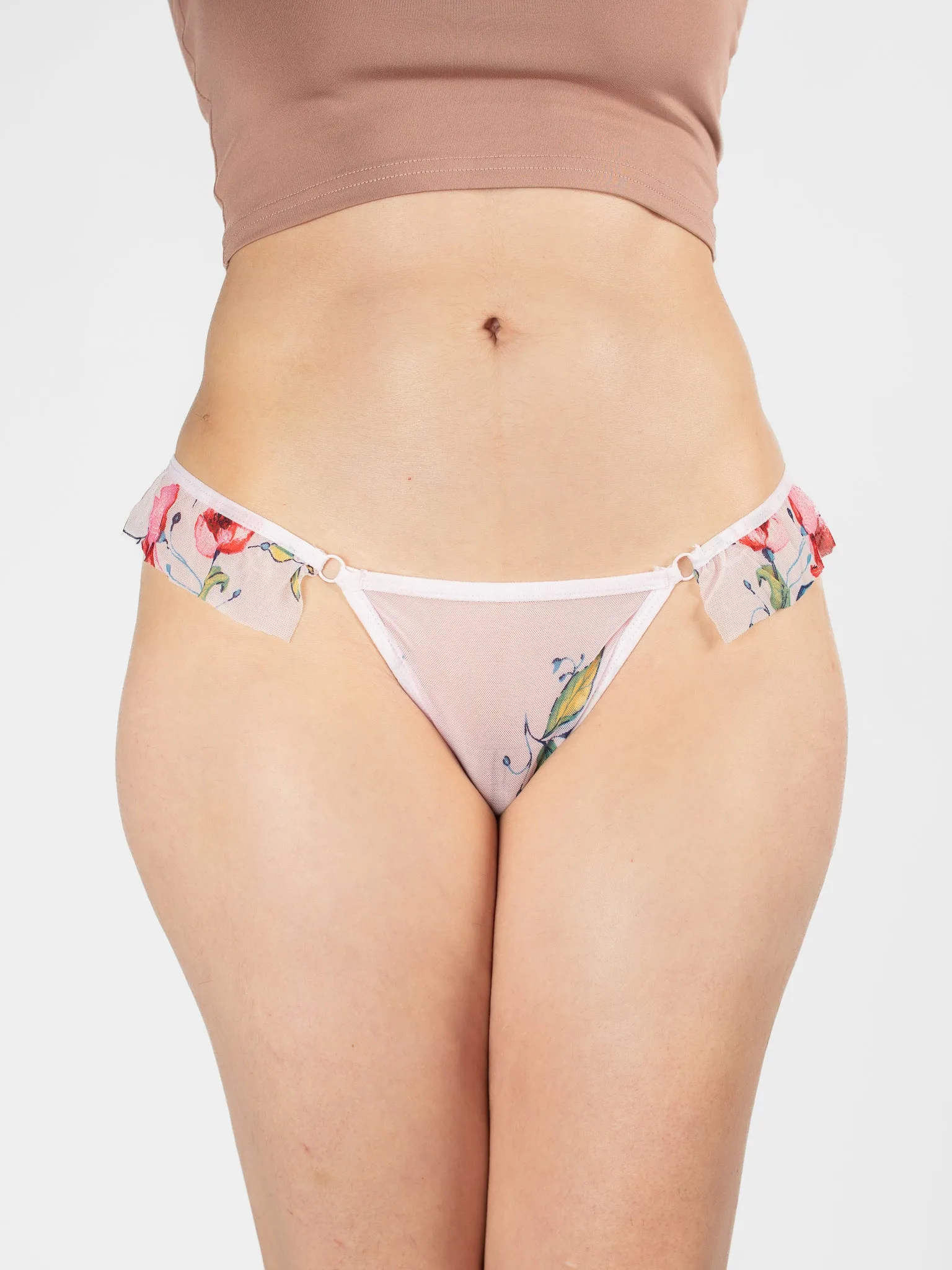 Frilled Floral Mesh Cheeky
