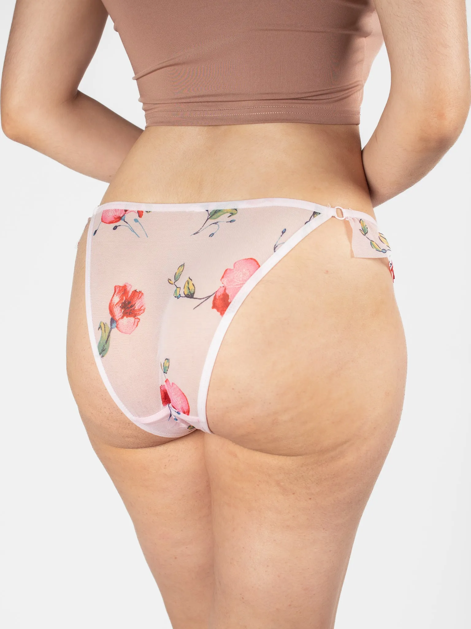 Frilled Floral Mesh Cheeky