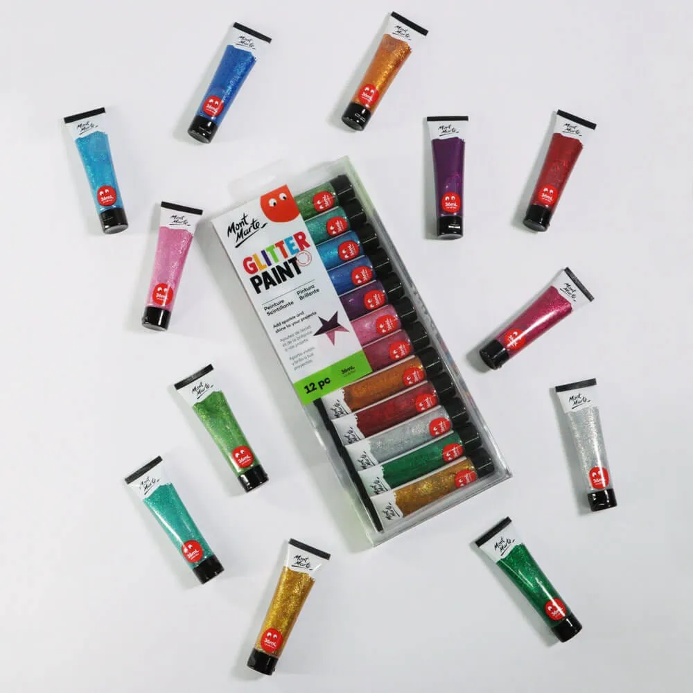 Glitter Paint 12pc x 36ml (1.2 US fl.oz)