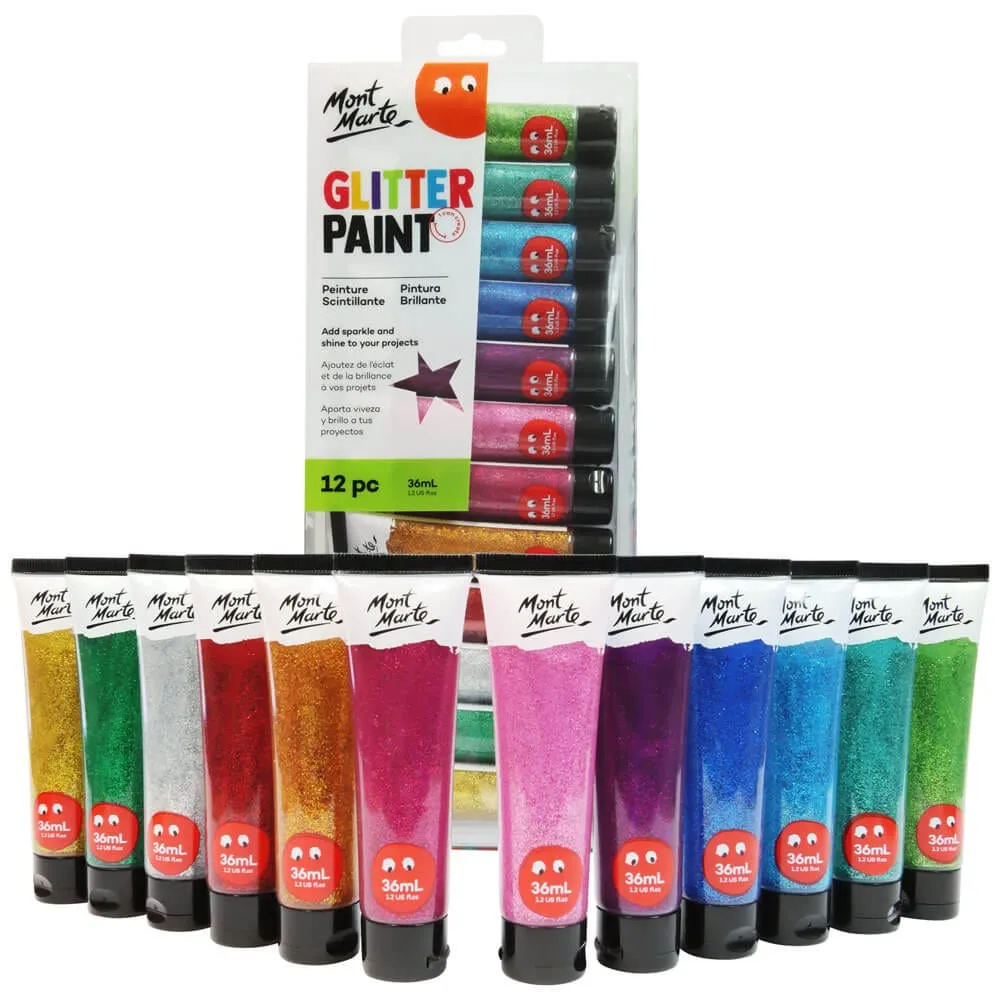 Glitter Paint 12pc x 36ml (1.2 US fl.oz)