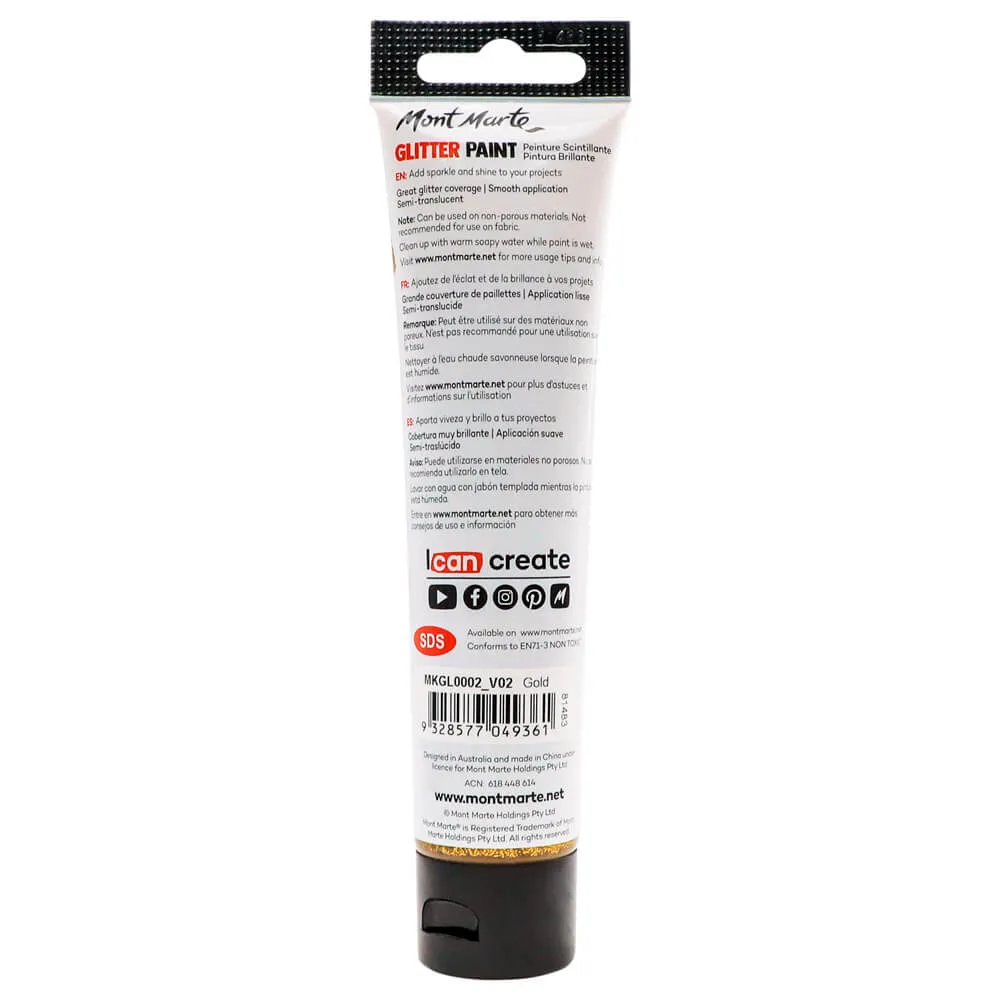Glitter Paint 75ml (2.5 US fl.oz) - Gold