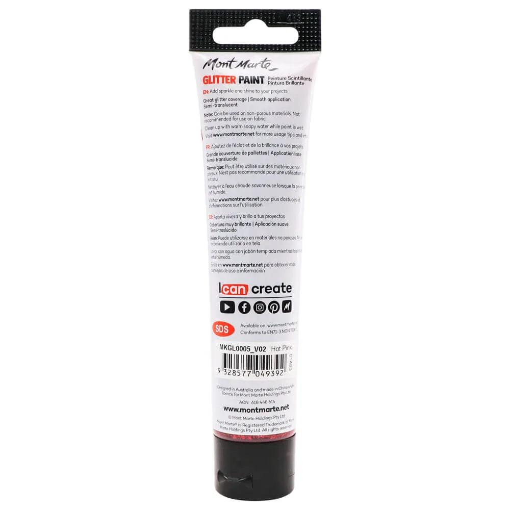 Glitter Paint 75ml (2.5 US fl.oz) - Hot Pink