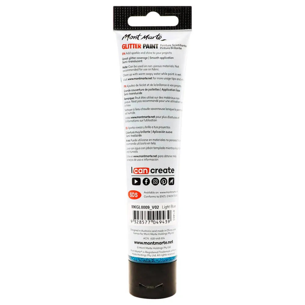 Glitter Paint 75ml (2.5 US fl.oz) - Light Blue