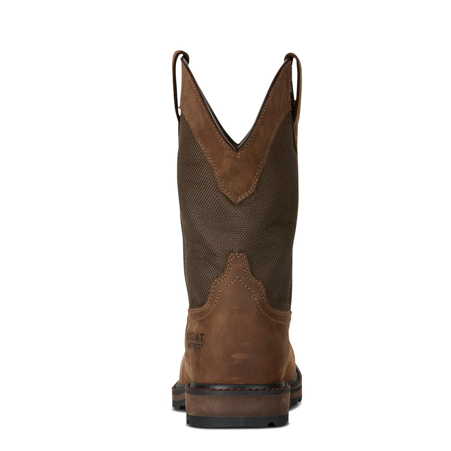 Groundbreaker Steel-Toe Waterproof Wide Square Toe Work Boot Palm Brown