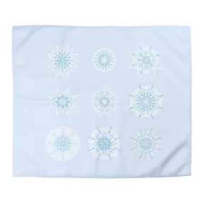 Handmade Mandala Art Microfiber Duvet Cover - Icy Blue Background
