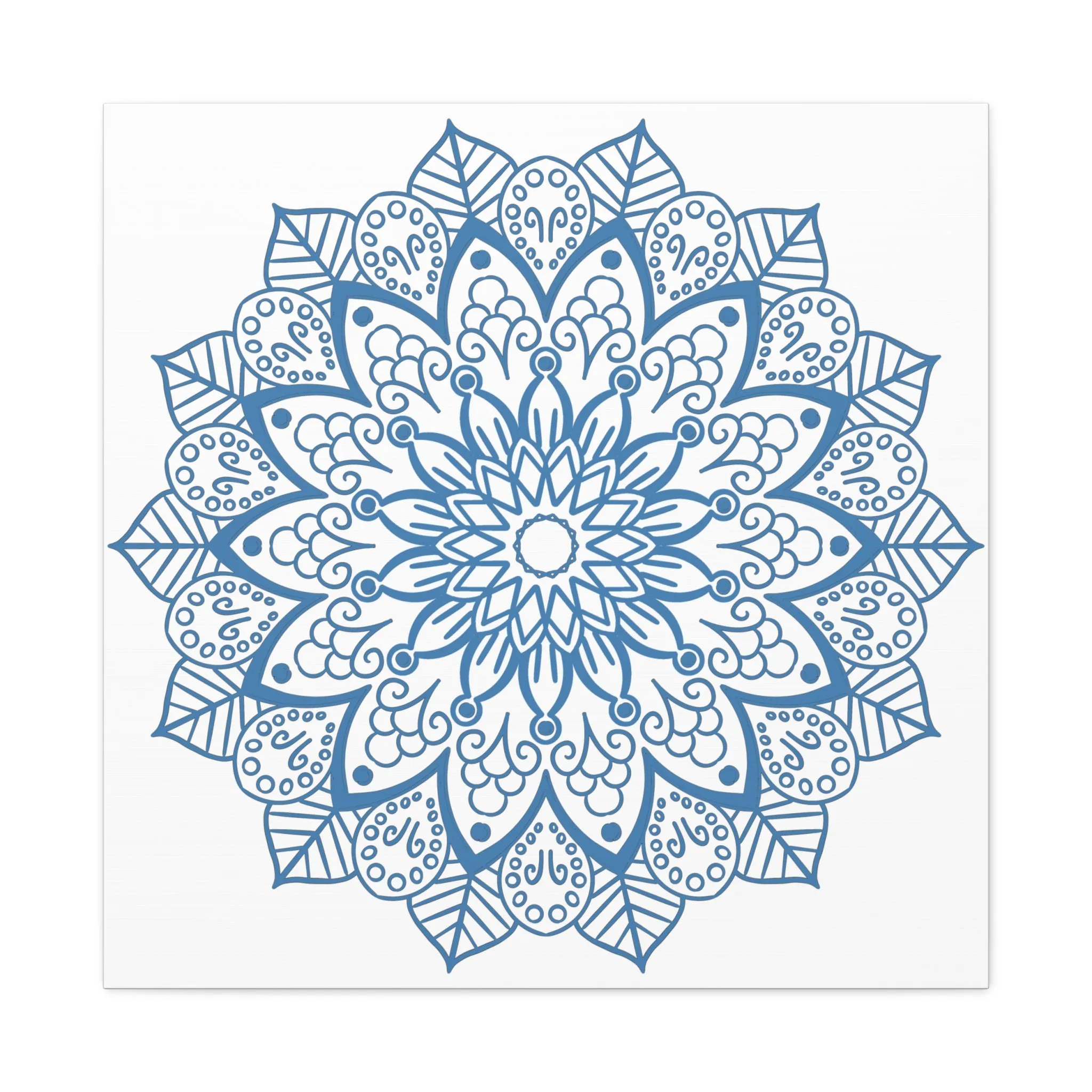 Handmade Mandala Art Steel Blue Canvas 1.25