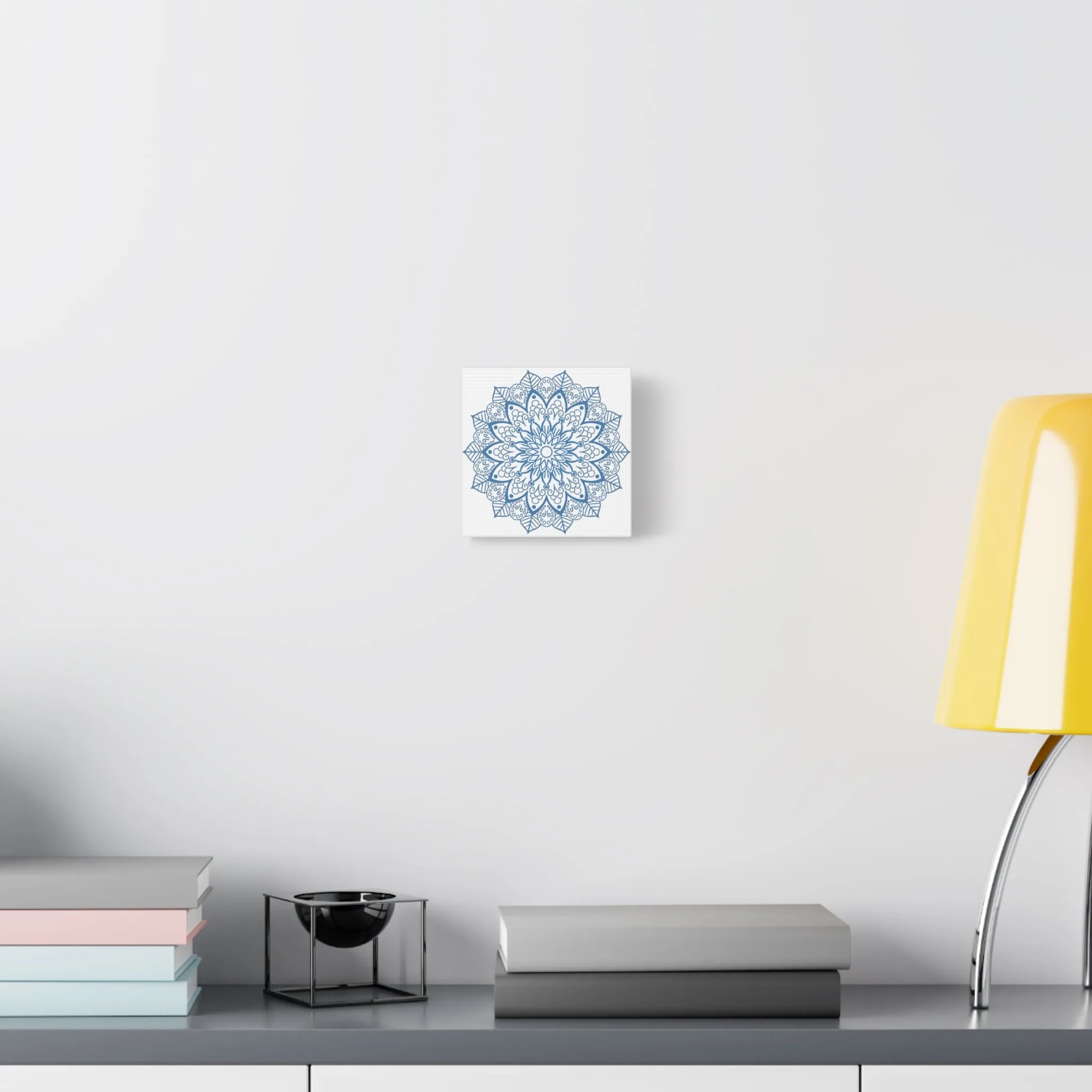 Handmade Mandala Art Steel Blue Canvas 1.25
