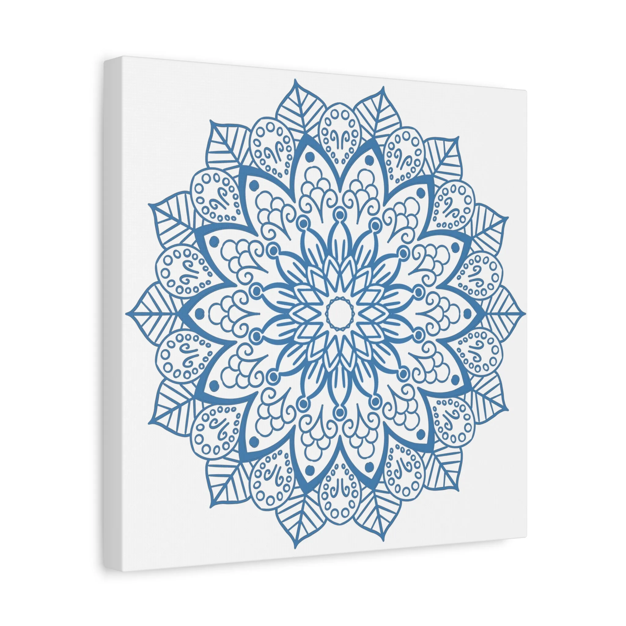 Handmade Mandala Art Steel Blue Canvas 1.25
