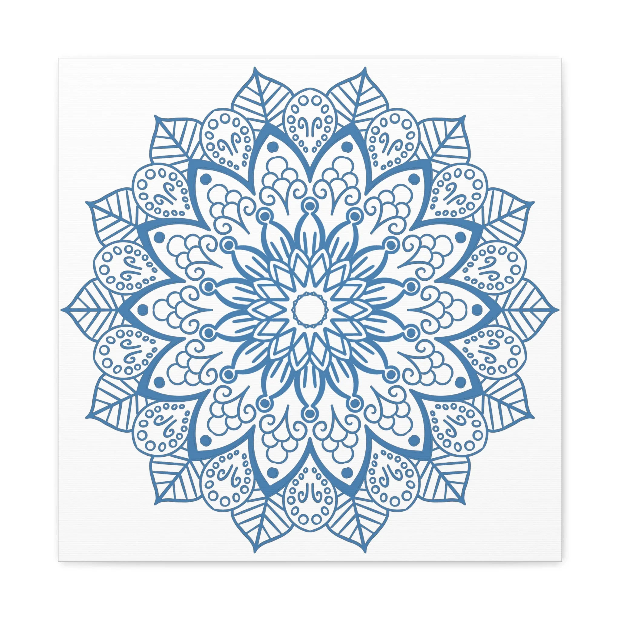 Handmade Mandala Art Steel Blue Canvas 1.25