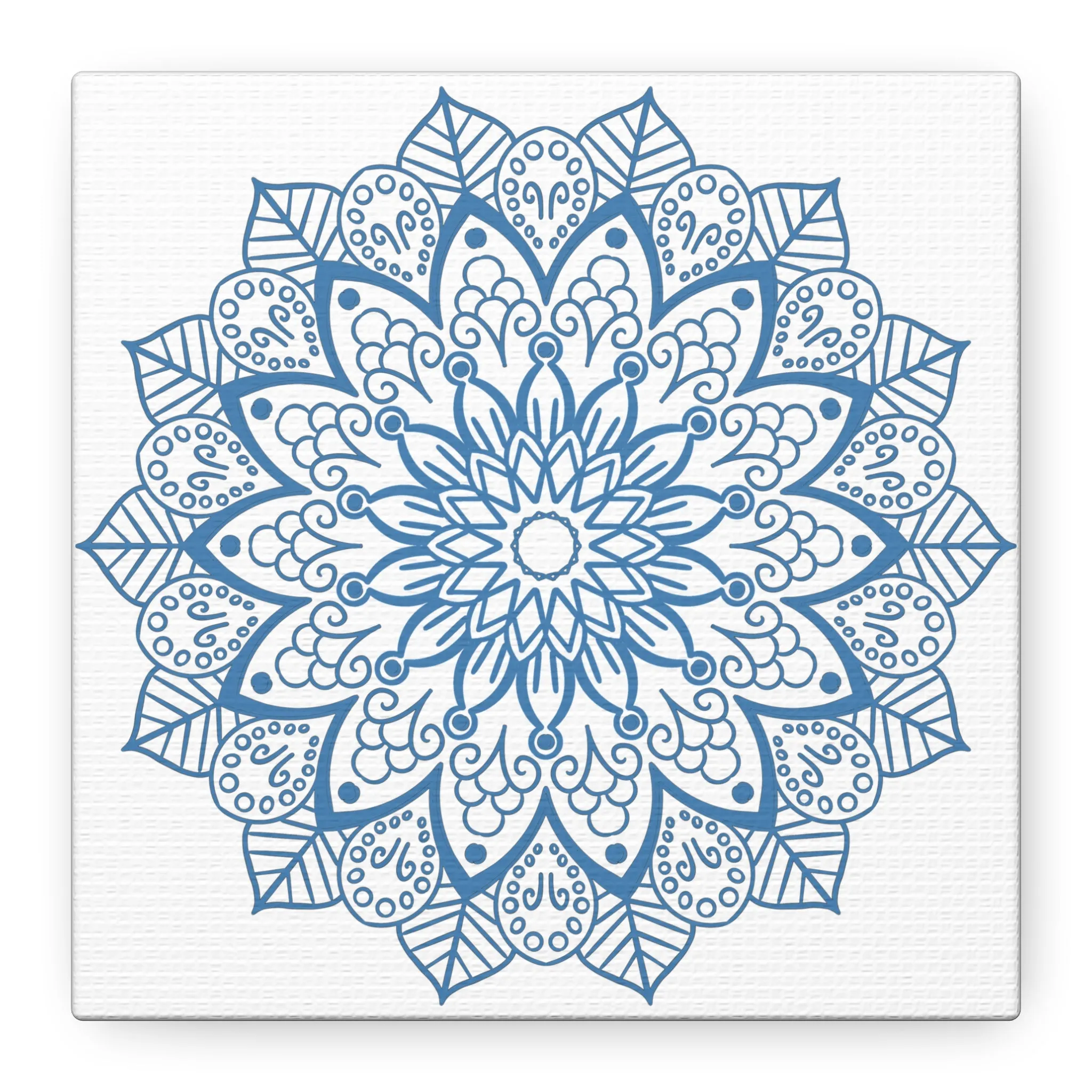 Handmade Mandala Art Steel Blue Canvas 1.25