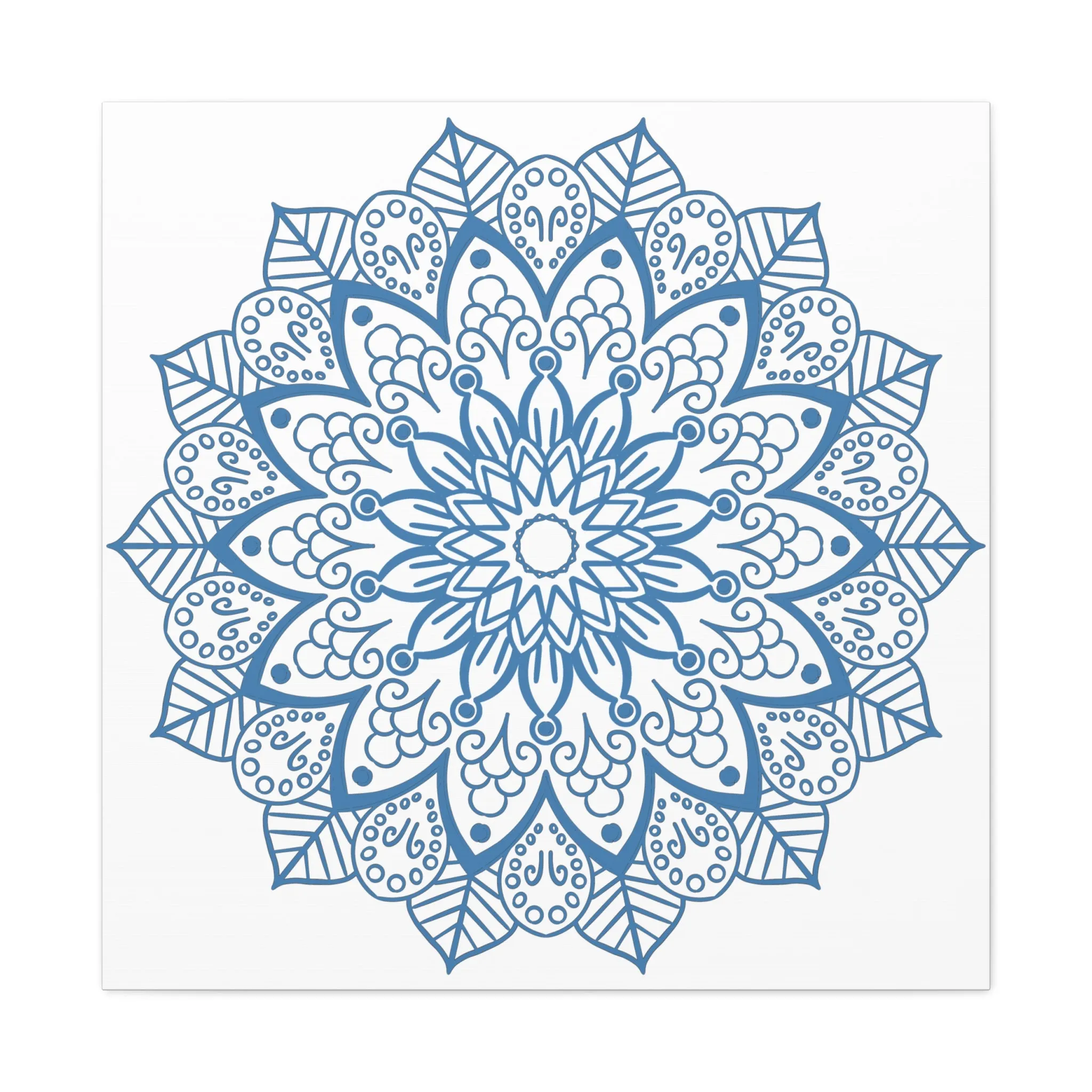 Handmade Mandala Art Steel Blue Canvas 1.25