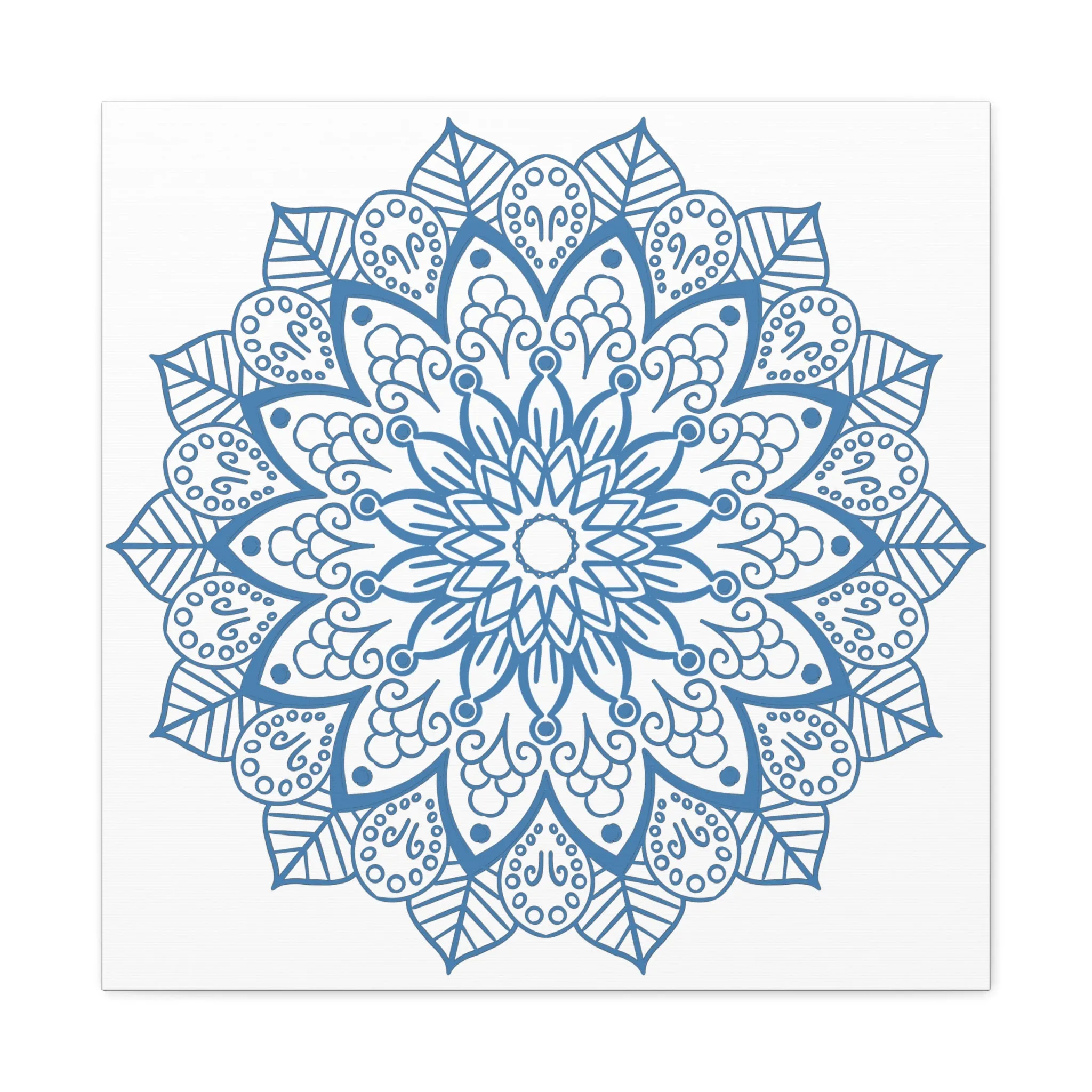 Handmade Mandala Art Steel Blue Canvas 1.25