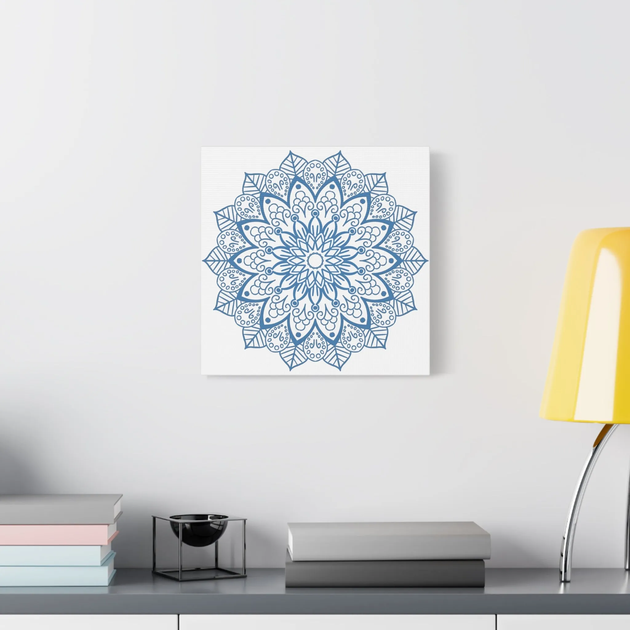 Handmade Mandala Art Steel Blue Canvas 1.25