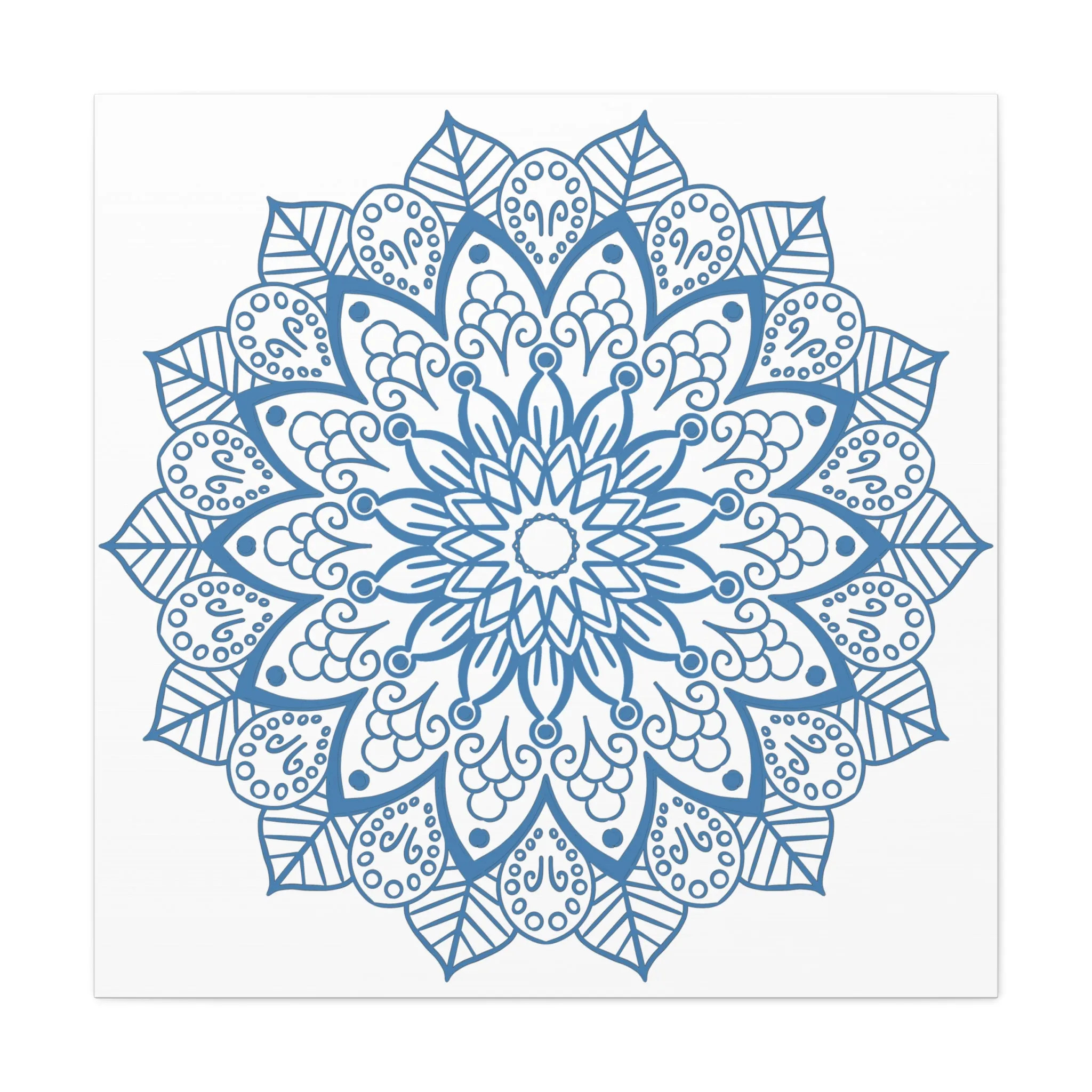 Handmade Mandala Art Steel Blue Canvas 1.25