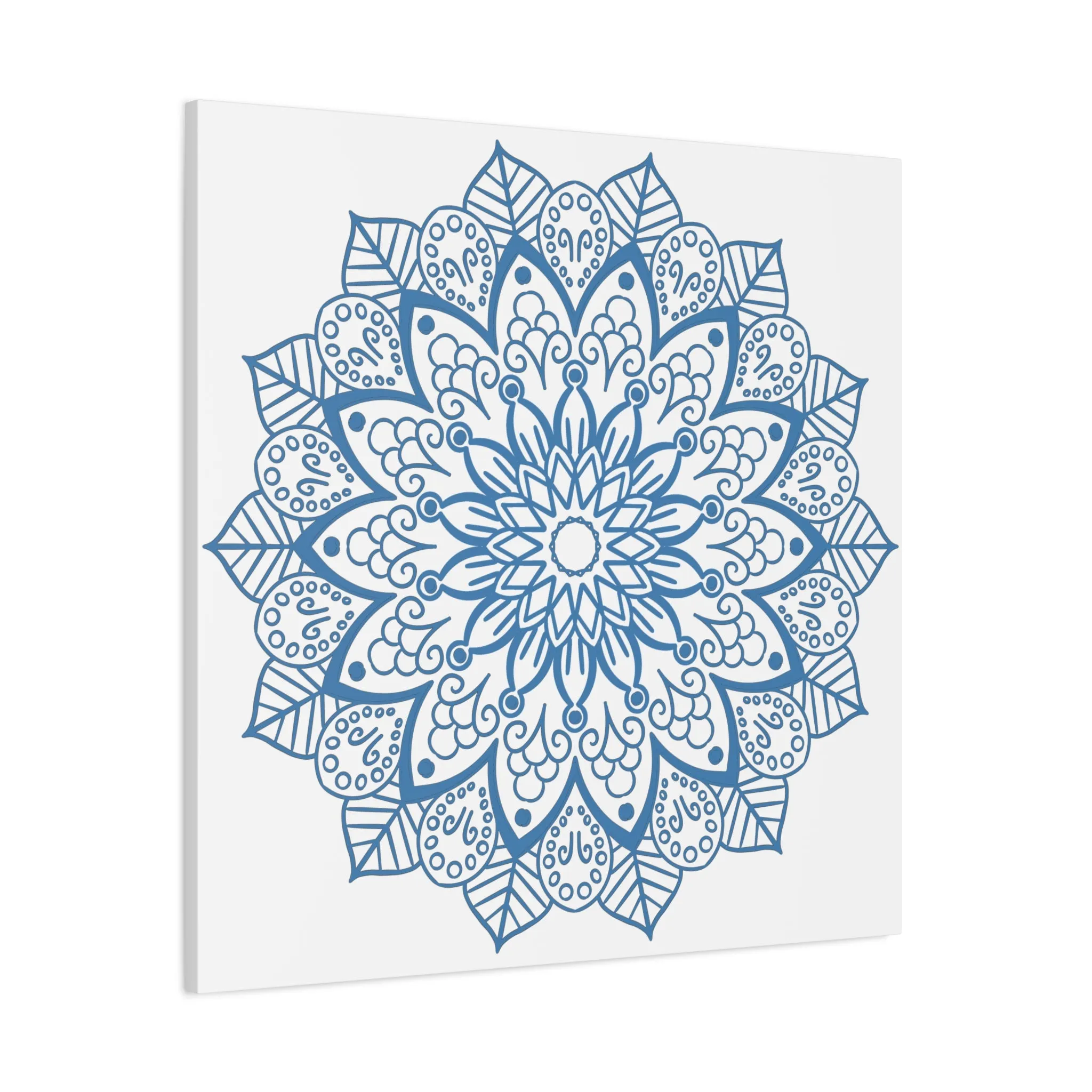 Handmade Mandala Art Steel Blue Canvas 1.25