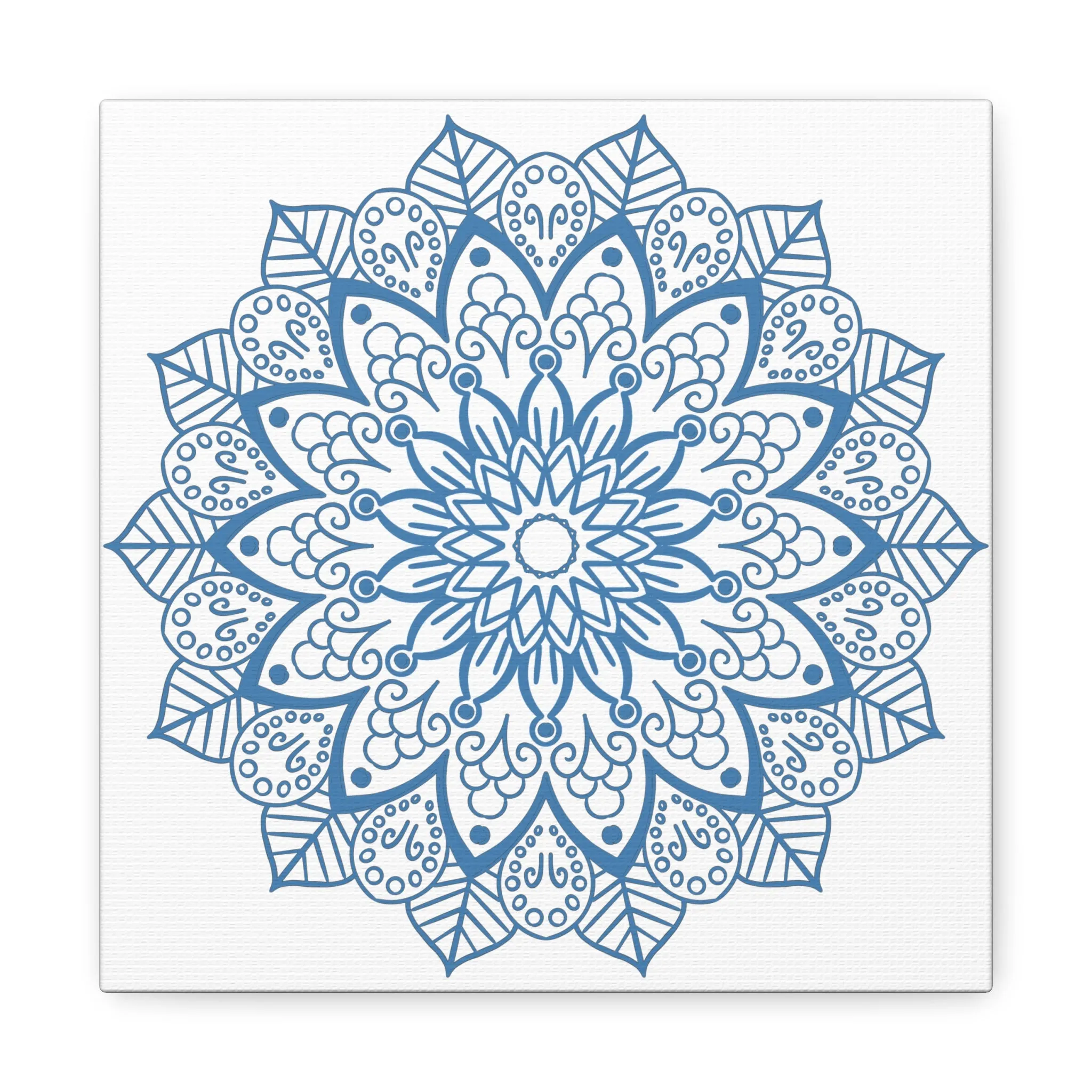 Handmade Mandala Art Steel Blue Canvas 1.25