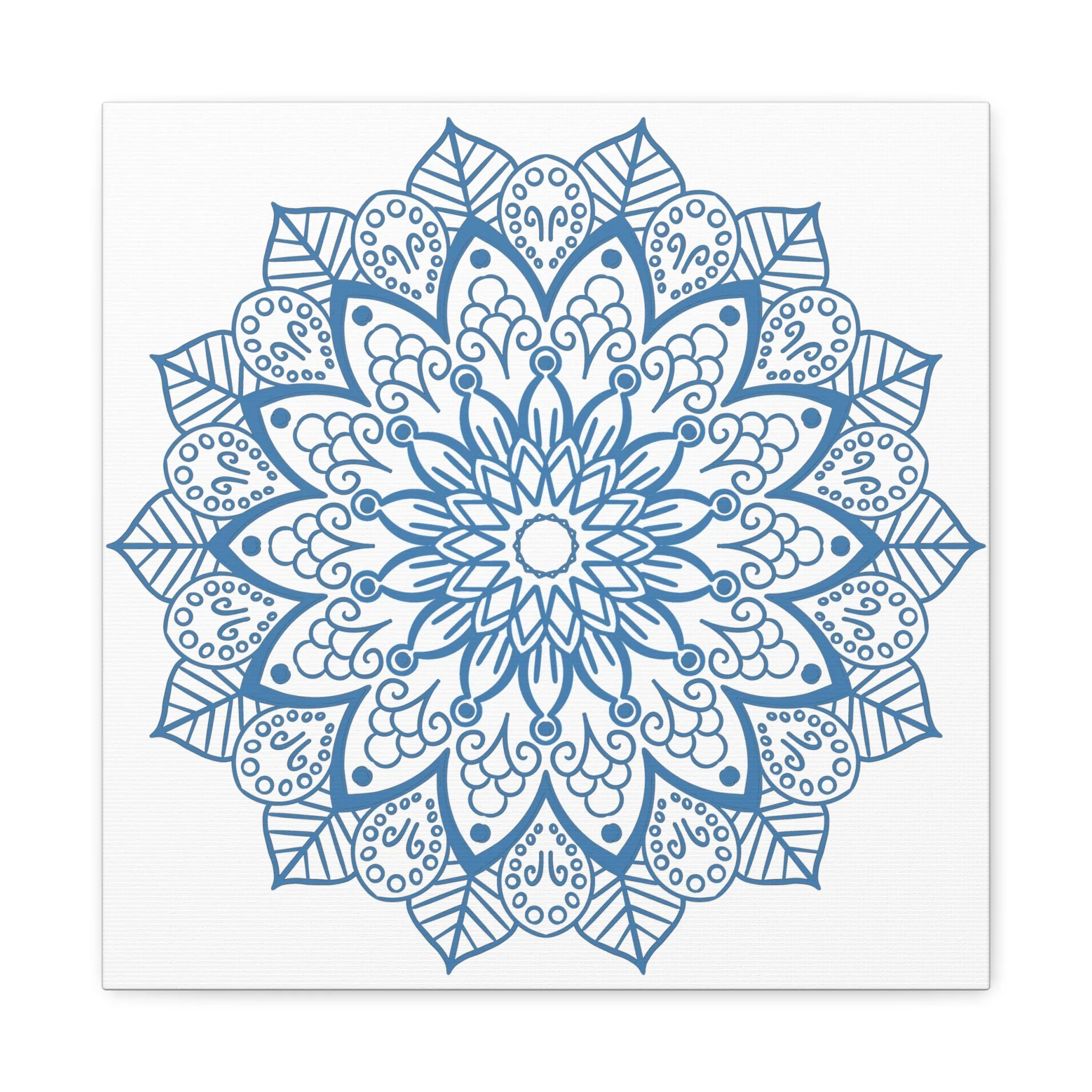 Handmade Mandala Art Steel Blue Canvas 1.25
