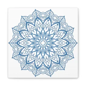 Handmade Mandala Art Steel Blue Canvas 1.25