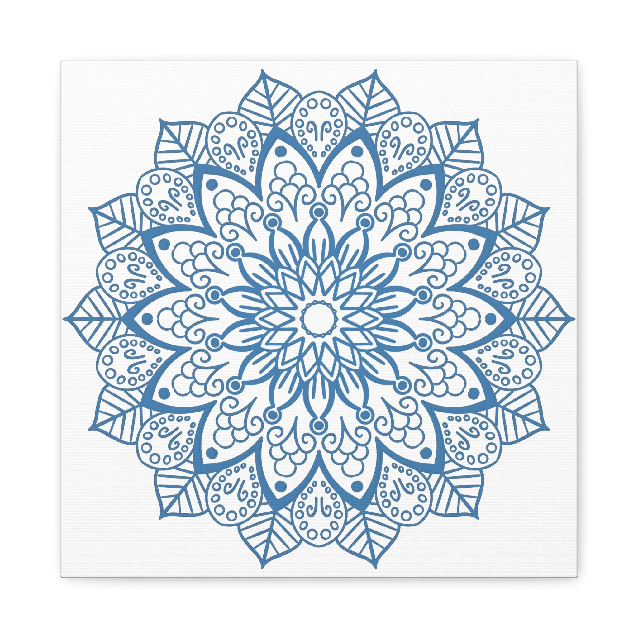 Handmade Mandala Art Steel Blue Canvas 1.25