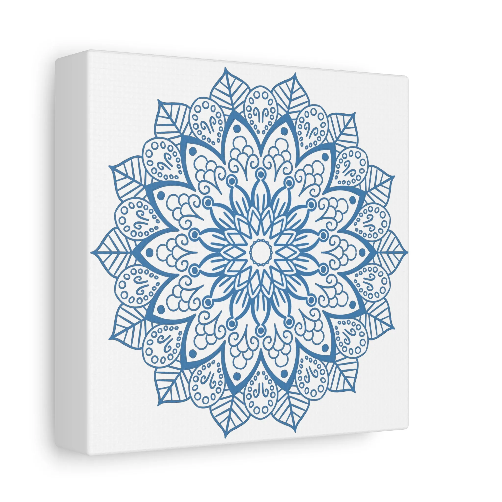 Handmade Mandala Art Steel Blue Canvas 1.25