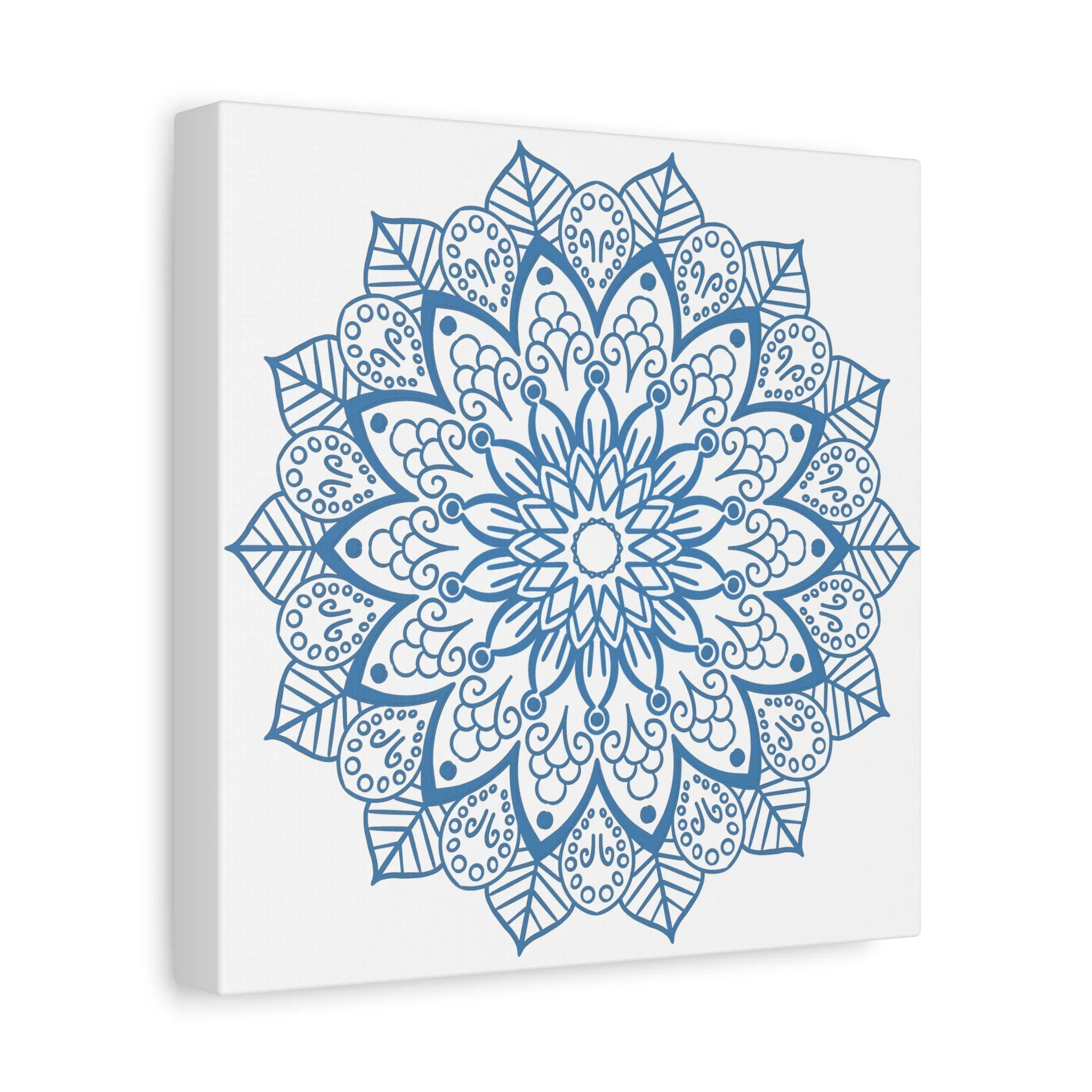 Handmade Mandala Art Steel Blue Canvas 1.25