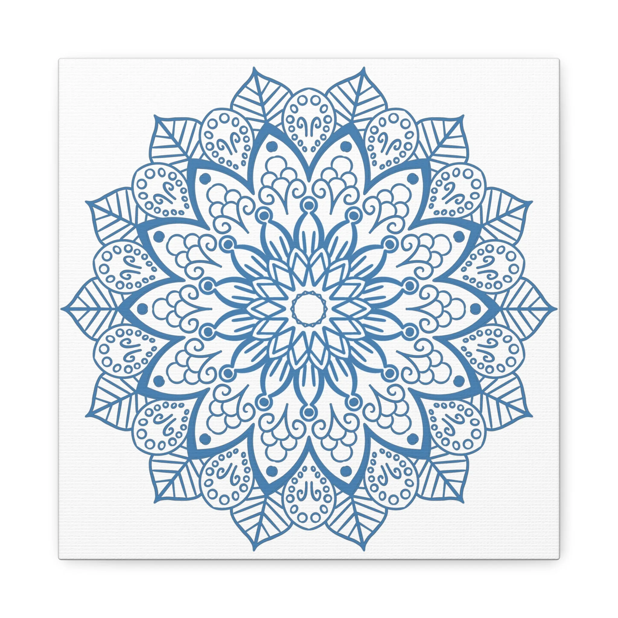 Handmade Mandala Art Steel Blue Canvas 1.25