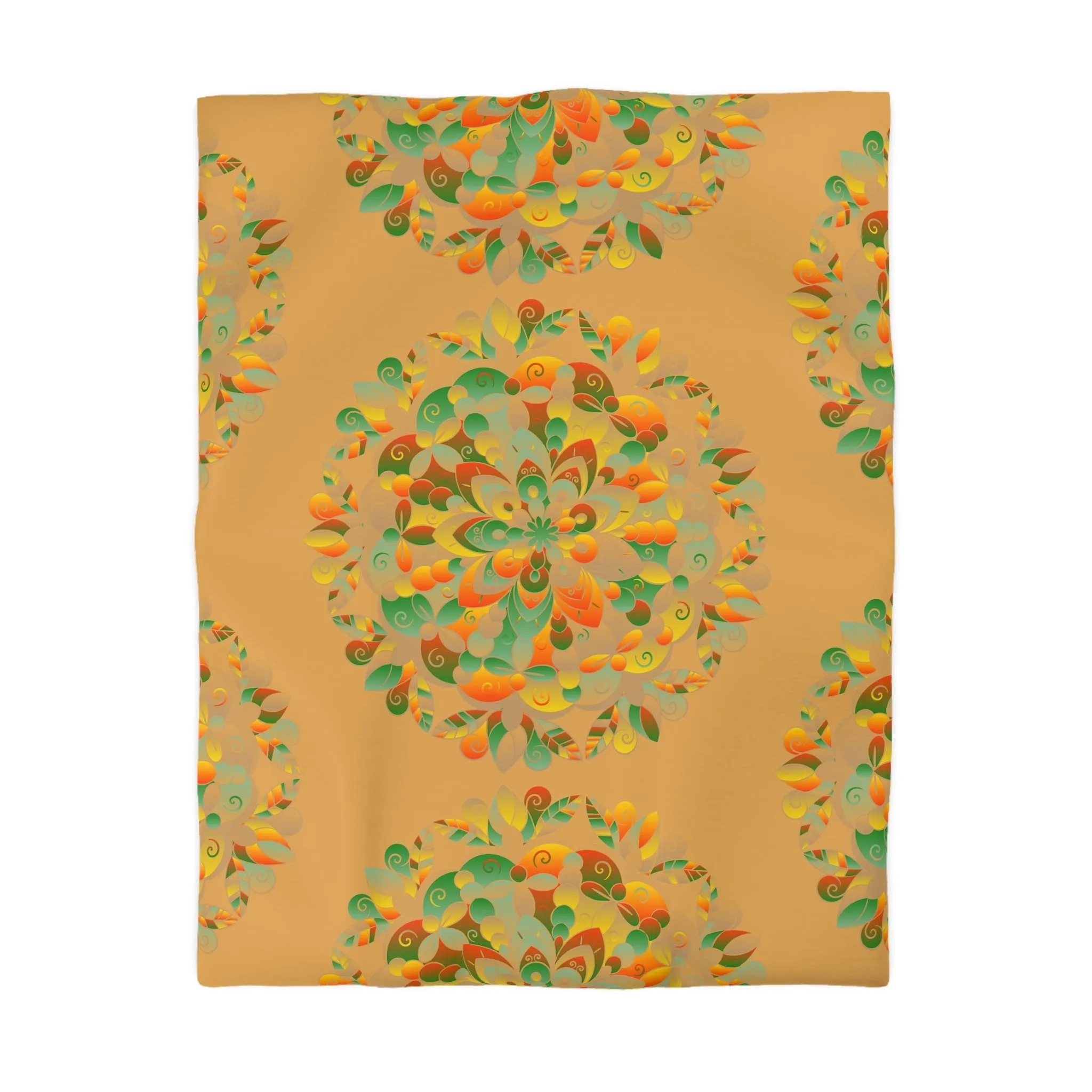 Handmade Mandala Design Microfiber Duvet Cover - Mandala Art on Dune